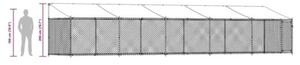 Klatka dla psa, z dachem i drzwiami, szara, 10x2x2 m, stal