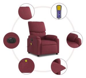 RozkÅadany fotel masujÄ cy, elektryczny, winna czerwieÅ, tkanina
