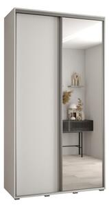 Szafa przesuwna wysoka Davos 3 130, gł. 60 cm biały + biały + srebrny