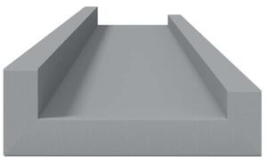 Półki ścienne na zdjęcia, 2 szt., szare, 60x9x3 cm, mdf