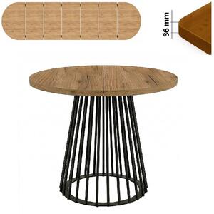 Stół 100/350 cm okrągły rozkładany, blat 3,6 cm, Ażurowa Metalowa podstawa I ArtDHome