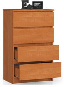 Komoda do sypialni, 4 szuflady, STILO, 60x40x99 cm, olcha, mat | TYLETEGOTU