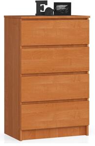Komoda do sypialni, 4 szuflady, STILO, 60x40x99 cm, olcha, mat | TYLETEGOTU