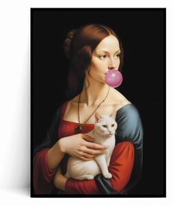 Plakat DAMA Z KOTEM Da Vinci Bubble Gum