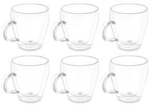 Zestaw kubków z podwójnym dnem i ściankami, 6 sztuk, 270 ml