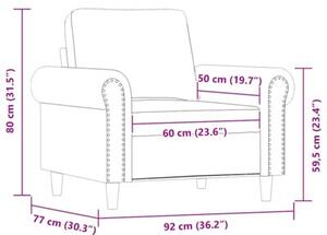 Fotel, czarny, 60 cm, obity sztucznÄ skÃ³rÄ