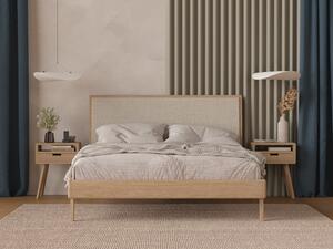 Nowoczesne łóżko dębowe z litego drewna