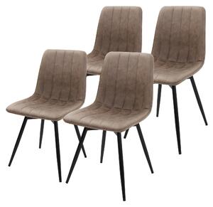 Zestaw 4 krzeseł do jadalni ML-Design, obrotowe, tapicerowane krzesła kuchenne, sztuczna skóra, krzesła do jadalni, stalowe nogi, nowoczesne krzesło tapicerowane, fotel obrotowy o 360°, kolor brązowy