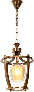 Lumina Deco Brooklyn W1 lampa wisząca 1x40W mosiądz/szkło przezroczysto-białe LDP1231-1MD