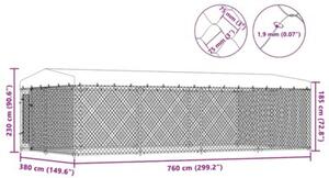 Kojec dla psa z zadaszeniem, 7,6 x 3,8 x 2,3 m