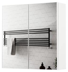 Lustro do łazienki - 2 drzwi - 2 półki - 45 x 13 x 45 cm - Białe