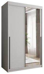 Szafa przesuwna z lustrem Garderoba SIMA T2 120 biały + u. czarny