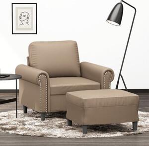 Fotel z podnÃ³Å¼kiem, kolor cappuccino, 60 cm, sztuczna skÃ³ra