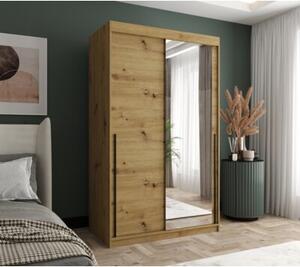 Szafa przesuwna z lustrem Garderoba SIMA T2 120 artisan + u. czarny