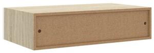 Półki ścienne z szufladą, 2 szt., dąb i biel, 40x23,5x10cm, mdf