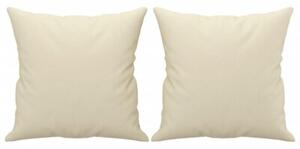 Sofa 2-osobowa z poduszkami, kremowa, 120 cm, sztuczna skÃ³ra