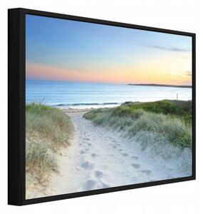 Obraz W Ramie Na Płótnie Plaża Niebieski Do Sypialni Salonu 120x80