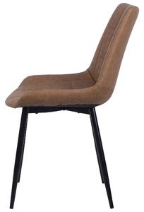 Zestaw 2 krzeseł do jadalni ekoskóra czarne metalowe nogi brązowy Melrose Beliani
