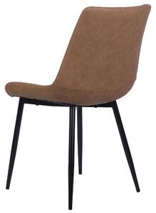 Zestaw 2 krzeseł do jadalni ekoskóra czarne metalowe nogi brązowy Melrose Beliani
