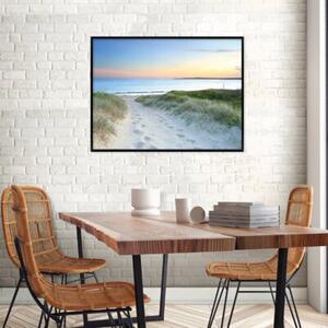 Obraz W Ramie Na Płótnie Plaża Niebieski Do Sypialni Salonu 120x80