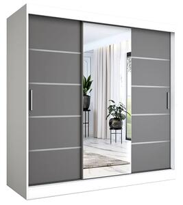 Szafa przesuwna 200 cm biały + antracyt F8-H39