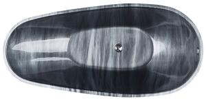Wanna wolnostojąca czarna akrylowa 170 x 80 cm efekt marmuru owalna Rioja Beliani
