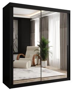 Szafa przesuwna z lustrem Garderoba SIMA T3 180 czarny + u. czarny