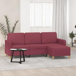 Sofa 3-osobowa z podnÃ³Å¼kiem winna czerwieÅ 180 cm, tkaninÄ