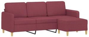 Sofa 3-osobowa z podnÃ³Å¼kiem winna czerwieÅ 180 cm, tkaninÄ