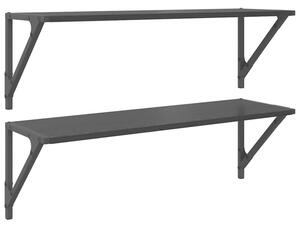 Półki ścienne z czarnego dębu z metalowym stelażem - nowoczesny design do salonu i biura