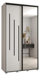 Szafa przesuwna wysoka Davos 9 140, gł. 45 cm biały + biały + czarny