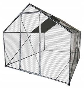Metalowa klatka dla drobiu 2 x 3 x 2,2 m woliera z daszkiem, rurki 25 mm