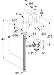 Bateria umywalkowa KLUDI X1 320270575 Chrom