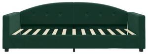 Sofa z funkcją spania, ciemnozielona, 100x200 cm, aksamitna