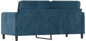 Sofa 2-osobowa, niebieski, 140 cm, tapicerowana aksamitem
