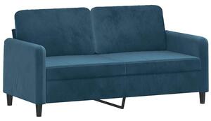 Sofa 2-osobowa, niebieski, 140 cm, tapicerowana aksamitem