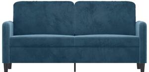 Sofa 2-osobowa, niebieski, 140 cm, tapicerowana aksamitem