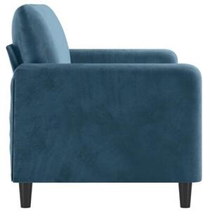 Sofa 2-osobowa, niebieski, 140 cm, tapicerowana aksamitem