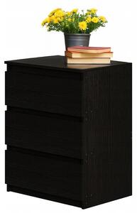 Szafka nocna stolik sypialnia komoda 3 szuflady czarna loft nowoczesna 60cm