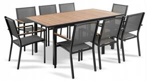 Zestaw Ogrodowy Barcelona Premium Meble Ogrodowe Stół Krzesła 8 Osobowy Aluminium Corciano