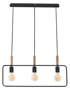 Czarna loftowa potrójna lampa wisząca - D224 A6-E68