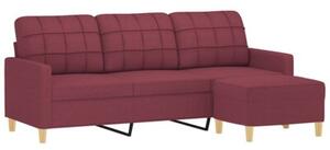 Sofa 3-osobowa z podnÃ³Å¼kiem winna czerwieÅ 180 cm, tkaninÄ