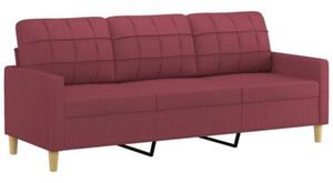 Sofa 3-osobowa z podnÃ³Å¼kiem winna czerwieÅ 180 cm, tkaninÄ