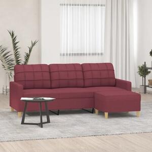 Sofa 3-osobowa z podnÃ³Å¼kiem winna czerwieÅ 180 cm, tkaninÄ