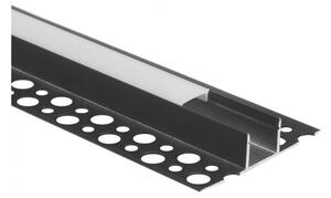 Profil do taśm LED GN02 natynkowy czarny + klosz mleczny 2m Ecolight