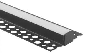 Profil do taśm LED GN02 natynkowy czarny + klosz mleczny 2m Ecolight