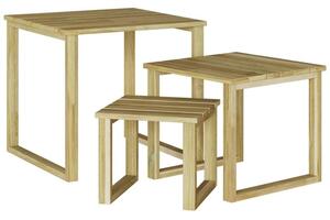 Stolik boczny z impregnowanego drewna sosnowego - naturalny brązowy, minimalistyczny design do ogrodu i tarasu