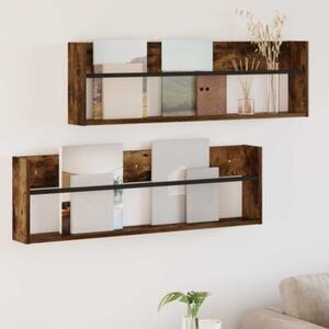 Nowoczesny wiszący stojak na czasopisma w kolorze dąb wędzony