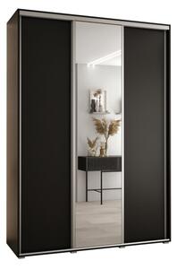Szafa przesuwna wysoka Davos 3 170, gł. 45 cm czarny + czarny + srebrny