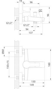 Bateria wannowa INVENA Bralos BW-07-004-A Czarny